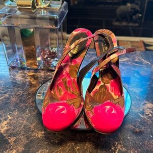 Kate Spade Floral Slingback Heels Women’s Size 6.5B